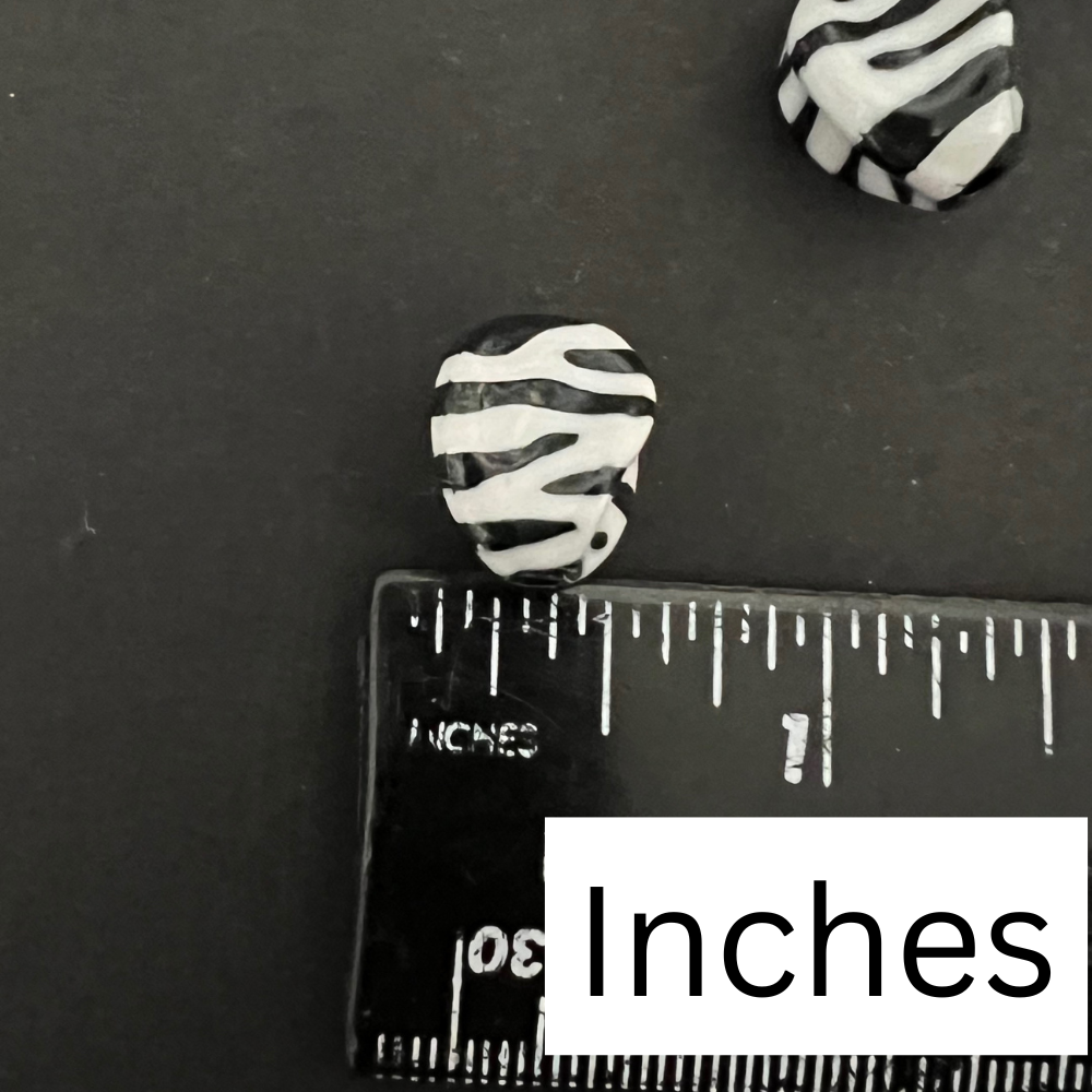 Irregular Black and White Zebra Spacer Beads Acrylic