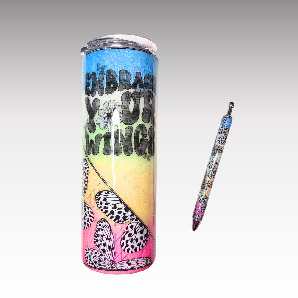EMBRACE YOUR WINGS - Glow In the Dark Butterfly Tumbler 20oz Tumbler