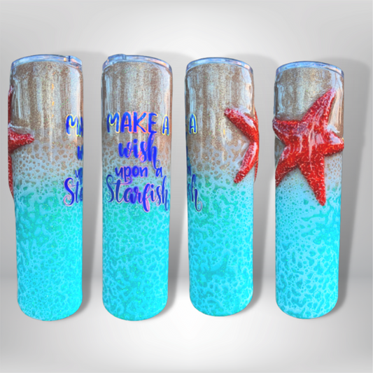 3D Make A Wish Upon a Starfish Tumbler  - by Cristina