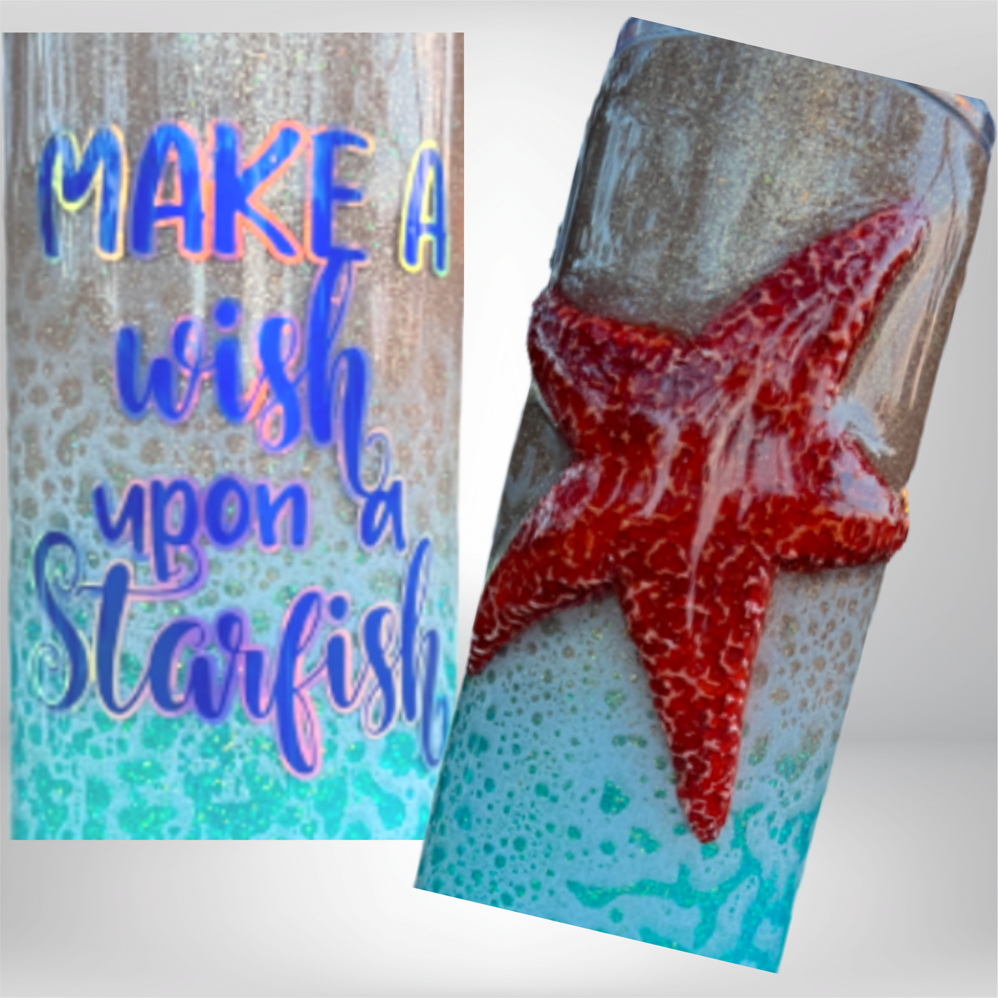 3D Make A Wish Upon a Starfish Tumbler  - by Cristina