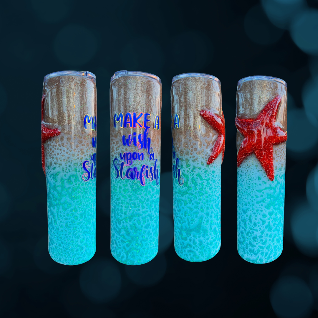 3D Make A Wish Upon a Starfish Tumbler  - by Cristina